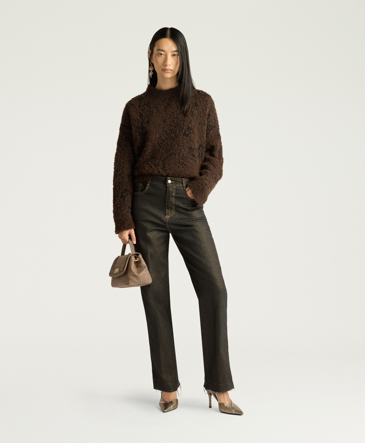 PANTALON KEATS EN DENIM LAMINÉ 10 OZ - OR - Momonì