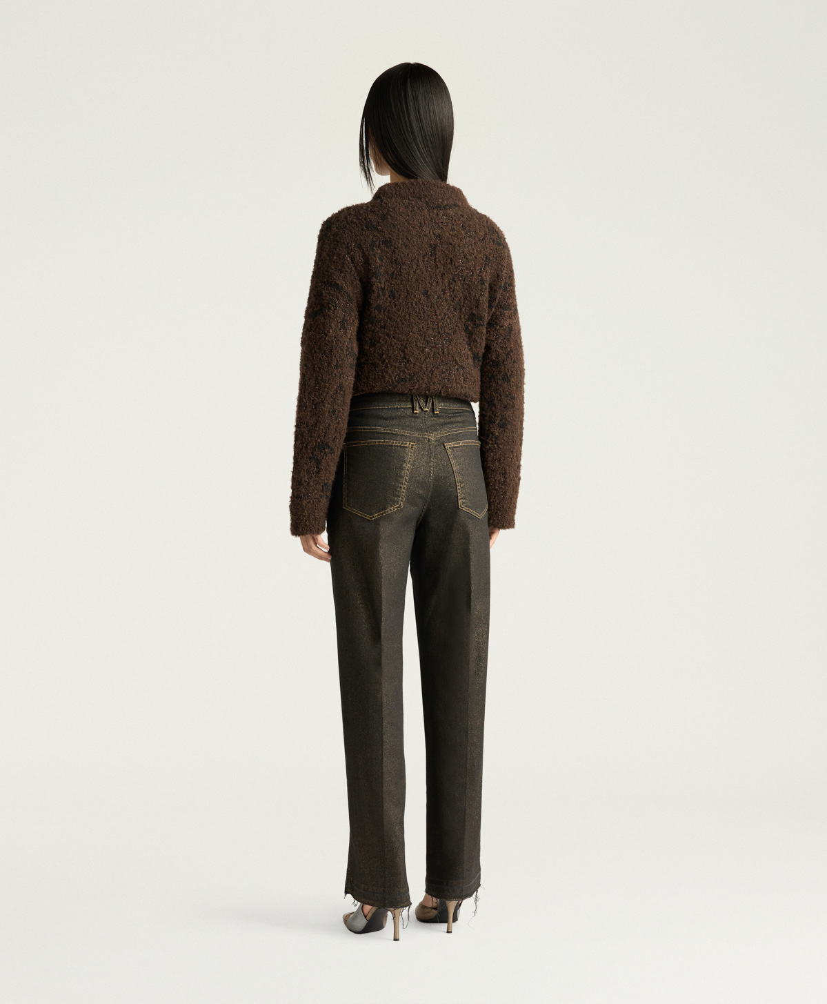 PANTALON KEATS EN DENIM LAMINÉ 10 OZ - OR - Momonì