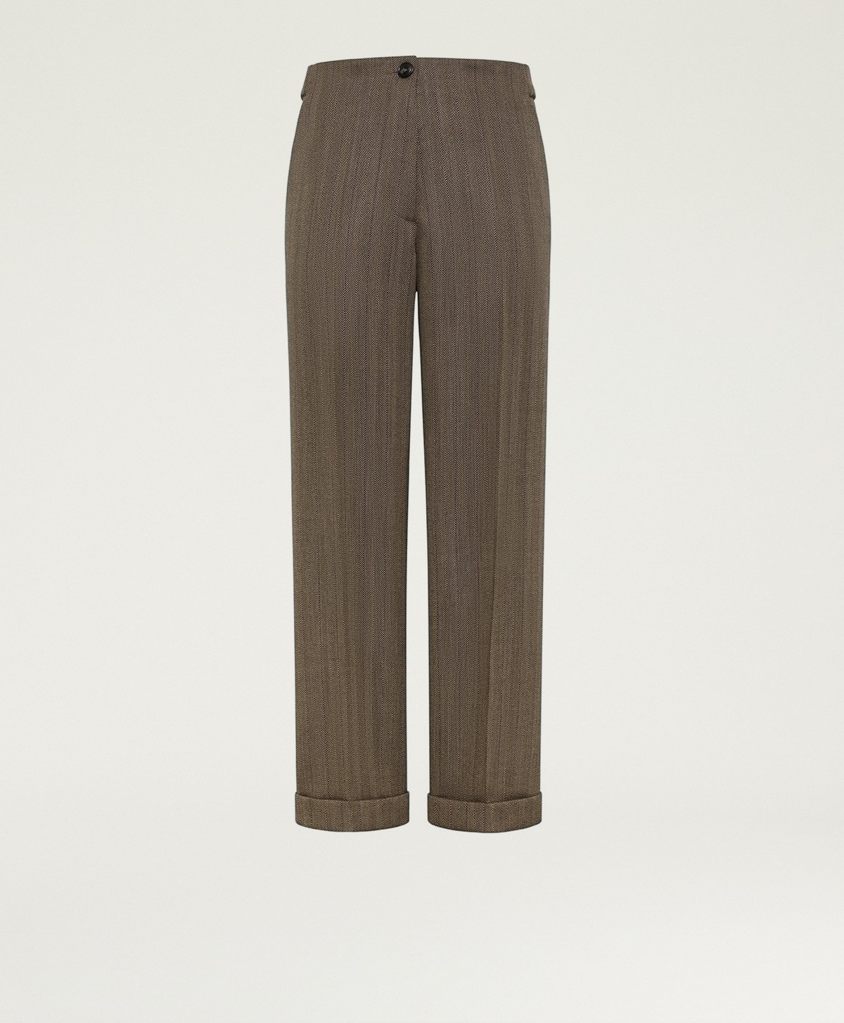 PANTALON ETHAN EN GRISAILLE DE LAINE SHETLAND - MULTICOLORE TABAC - Momonì