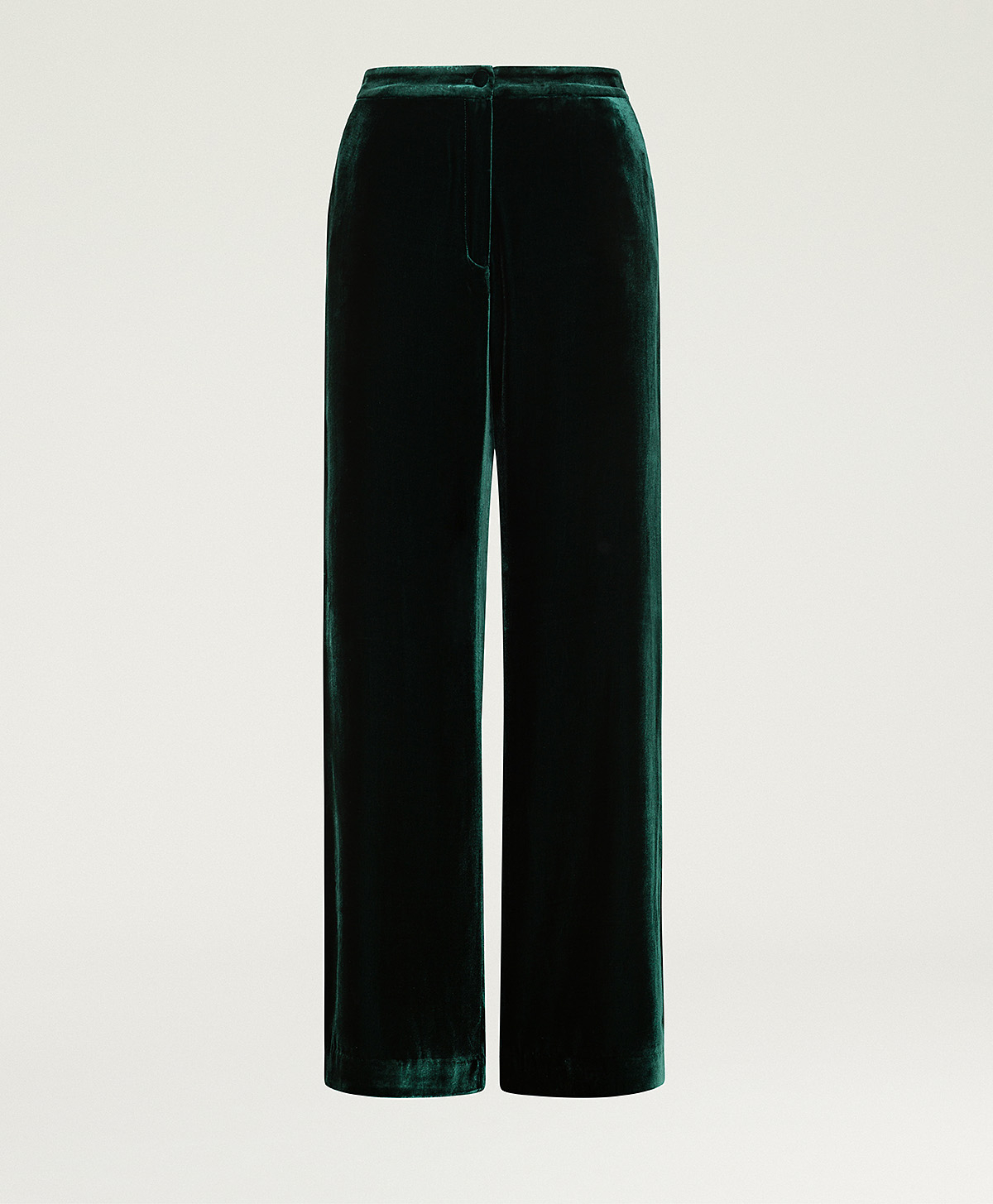 PANTALONI OLIVER IN VELLUTO LISCIO - VERDE BOTTIGLIA - Momonì