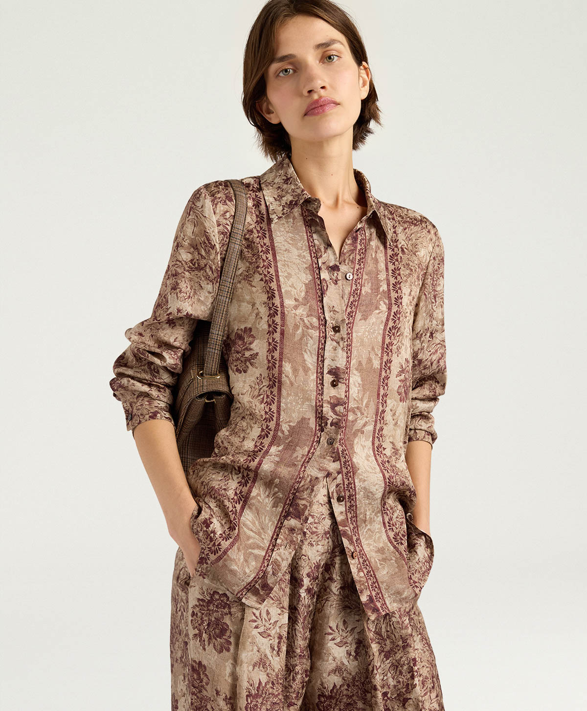 CAMICIA ARLES IN VISCOSA JAQUARD STAMPATA - MULTICOLOR VINACCIA - Momonì