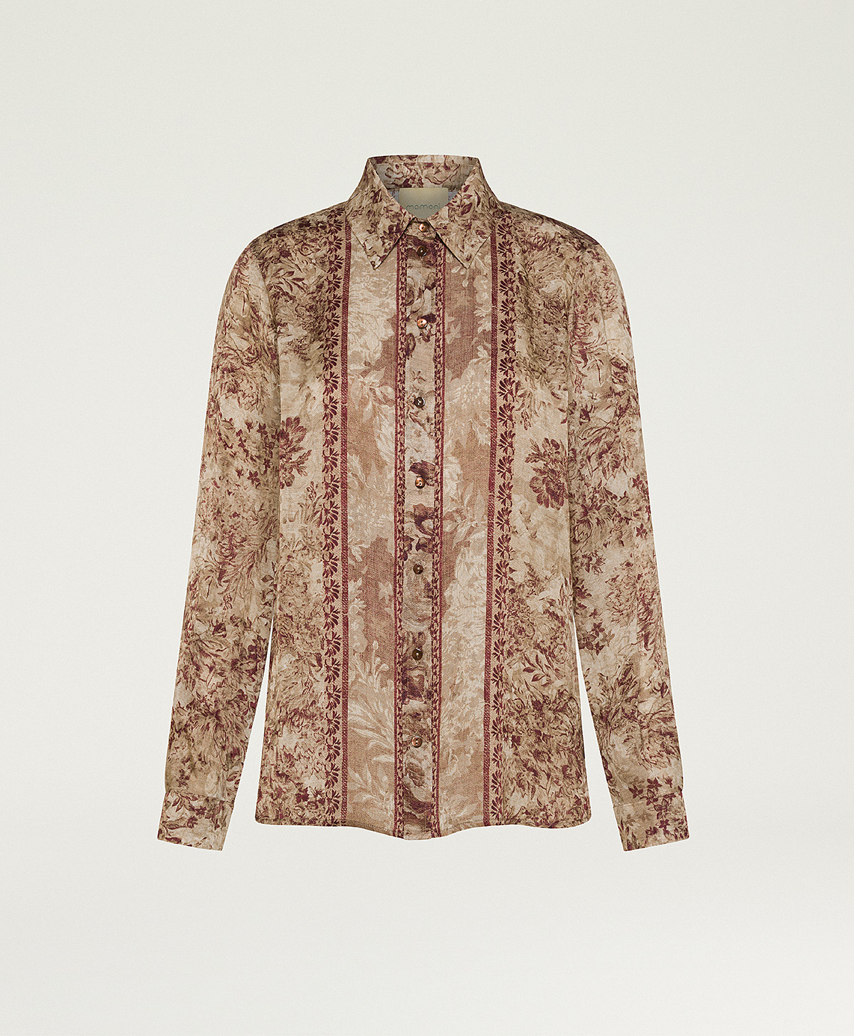 ARLES SHIRT IN PRINTED JACQUARD VISCOSE - BURGUNDY MULTICOLOR - Momonì