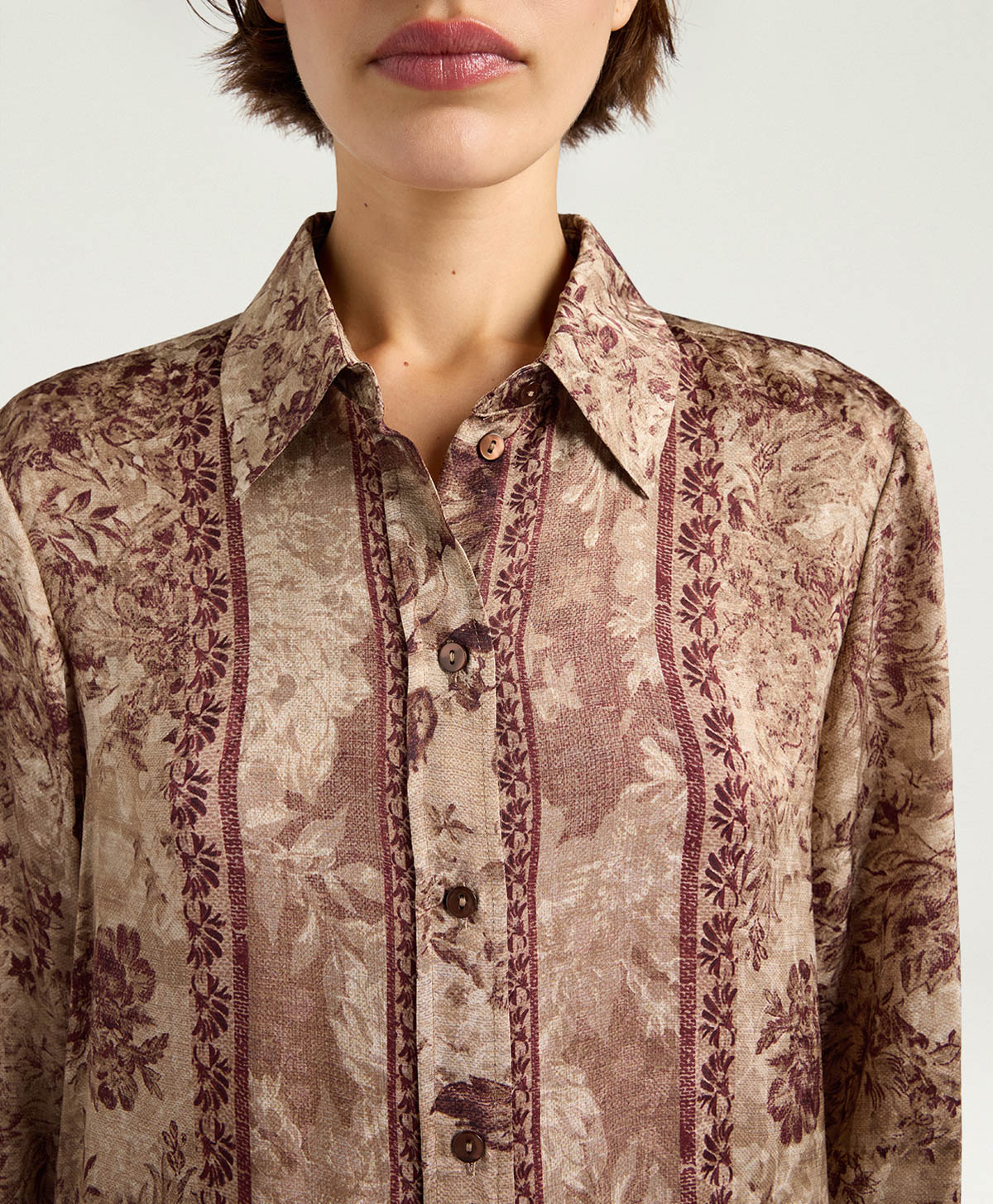 CAMICIA ARLES IN VISCOSA JAQUARD STAMPATA - MULTICOLOR VINACCIA - Momonì