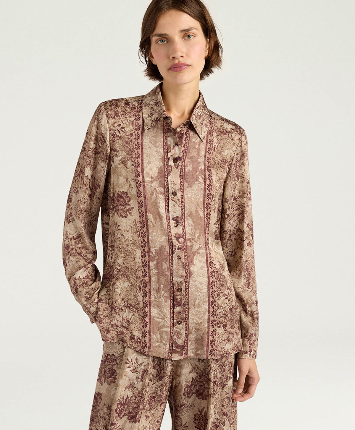 CAMICIA ARLES IN VISCOSA JAQUARD STAMPATA - MULTICOLOR VINACCIA - Momonì