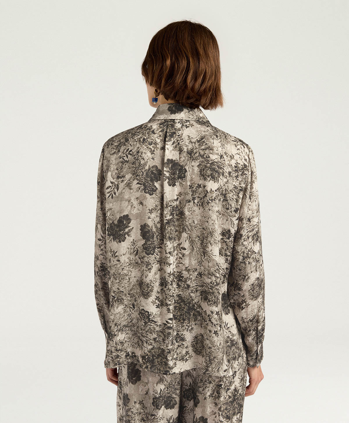 ARLES SHIRT IN PRINTED JACQUARD VISCOSE - DARK GREEN MULTICOLOR - Momonì