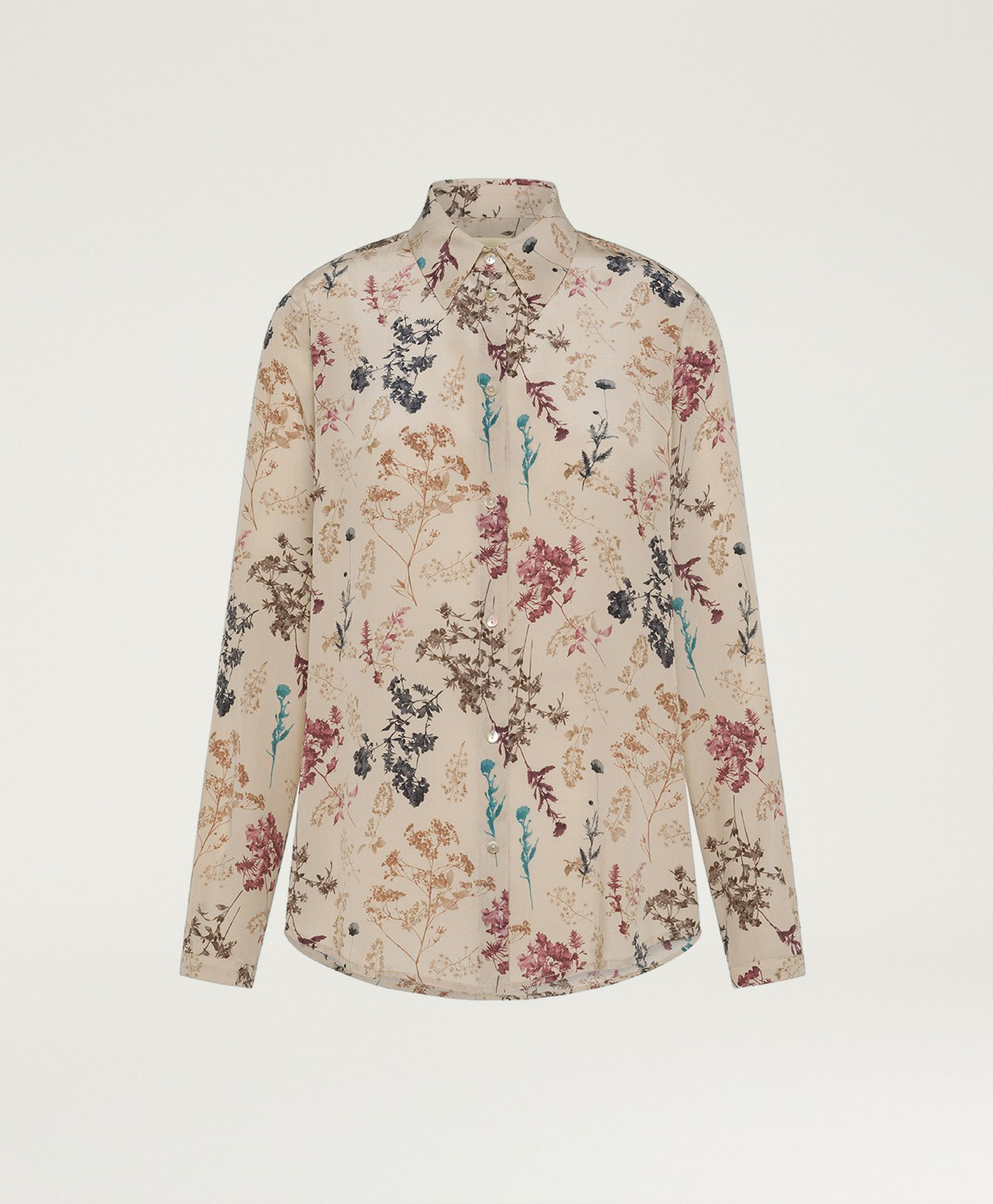 CHEMISIER MEUDON EN CRÊPE DE CHINE IMPRIMÉ - MULTICOLORE BEIGE - Momonì