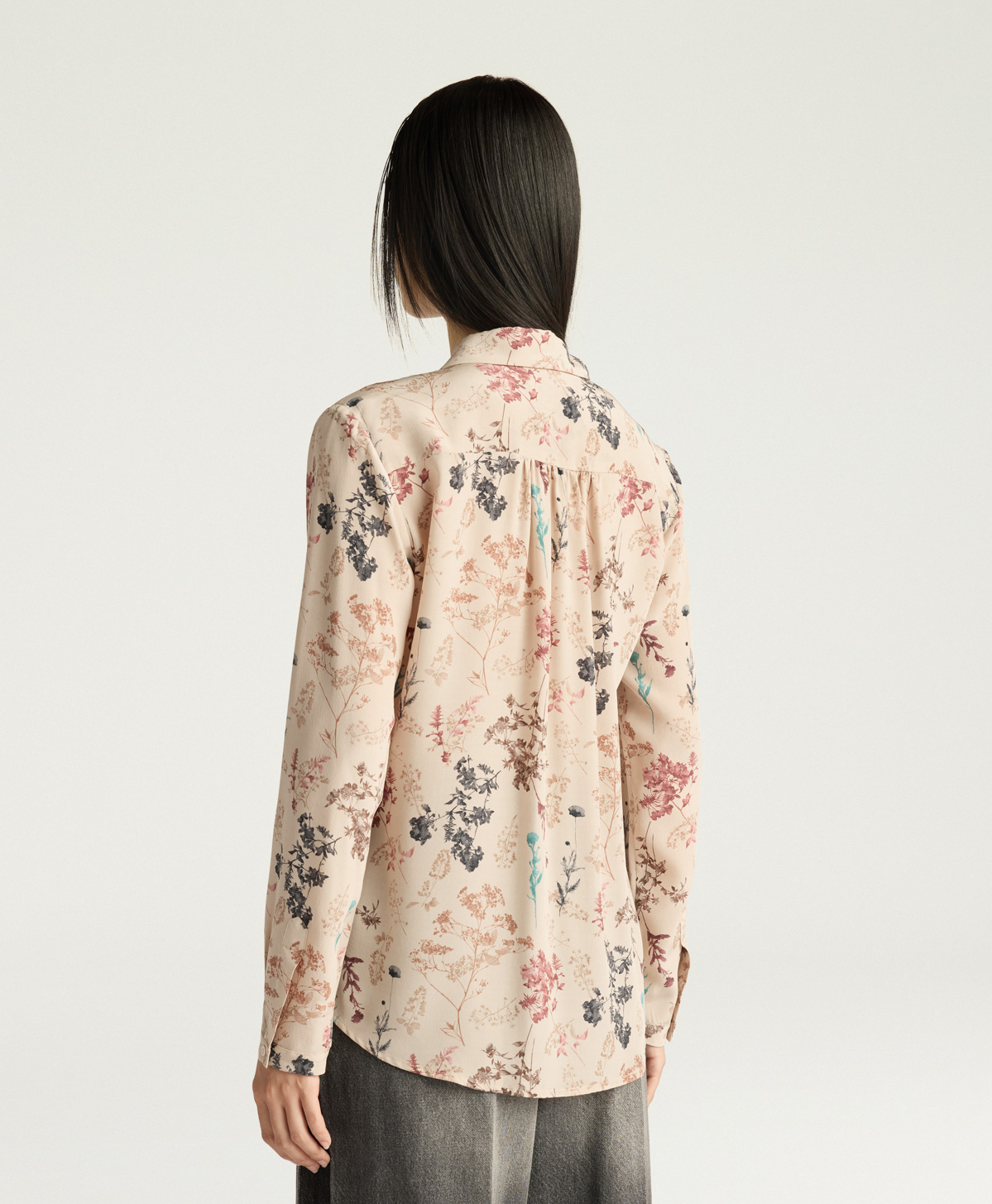 CHEMISIER MEUDON EN CRÊPE DE CHINE IMPRIMÉ - MULTICOLORE BEIGE - Momonì