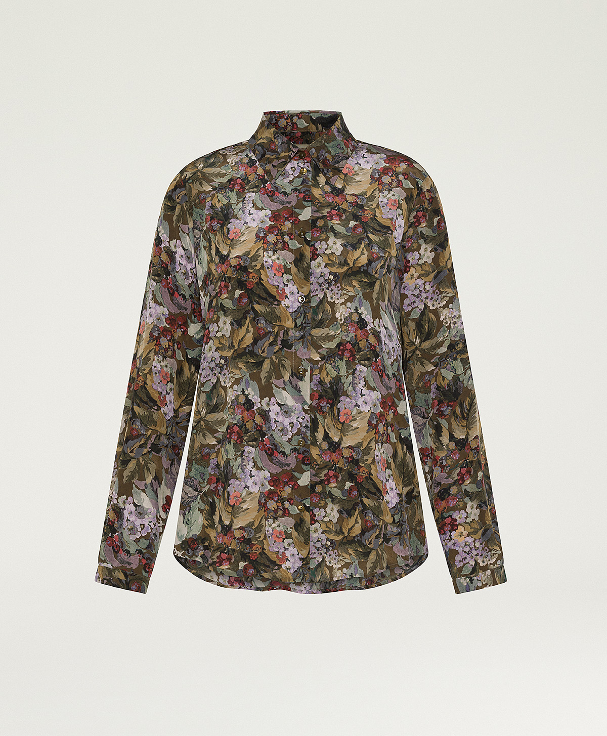 MEUDON SHIRT IN PRINTED CREPE DE CHINE - KHAKI MULTICOLOR - Momonì