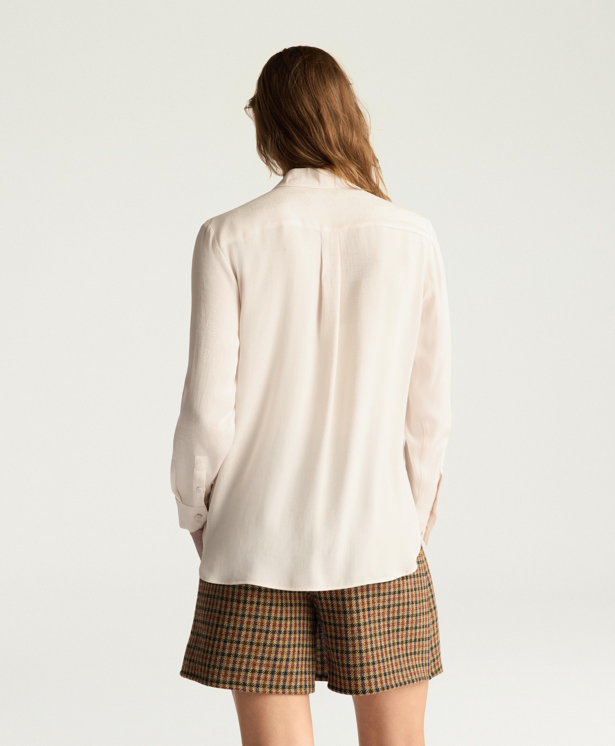 CHEMISIER ELIAS EN ACÉTATE SOIE JACQUARD - ROSE CLAIR - Momonì