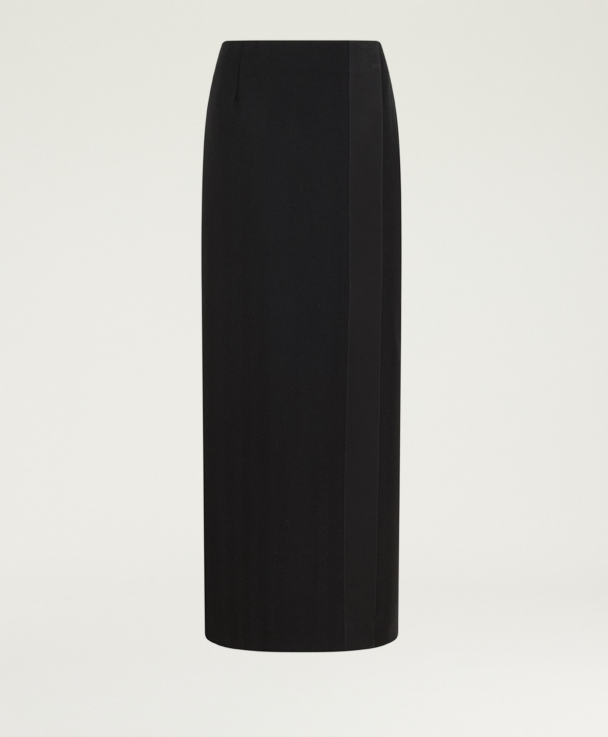ARIA SKIRT IN SOLID COLOUR CHEVRON WOOL - BLACK - Momonì