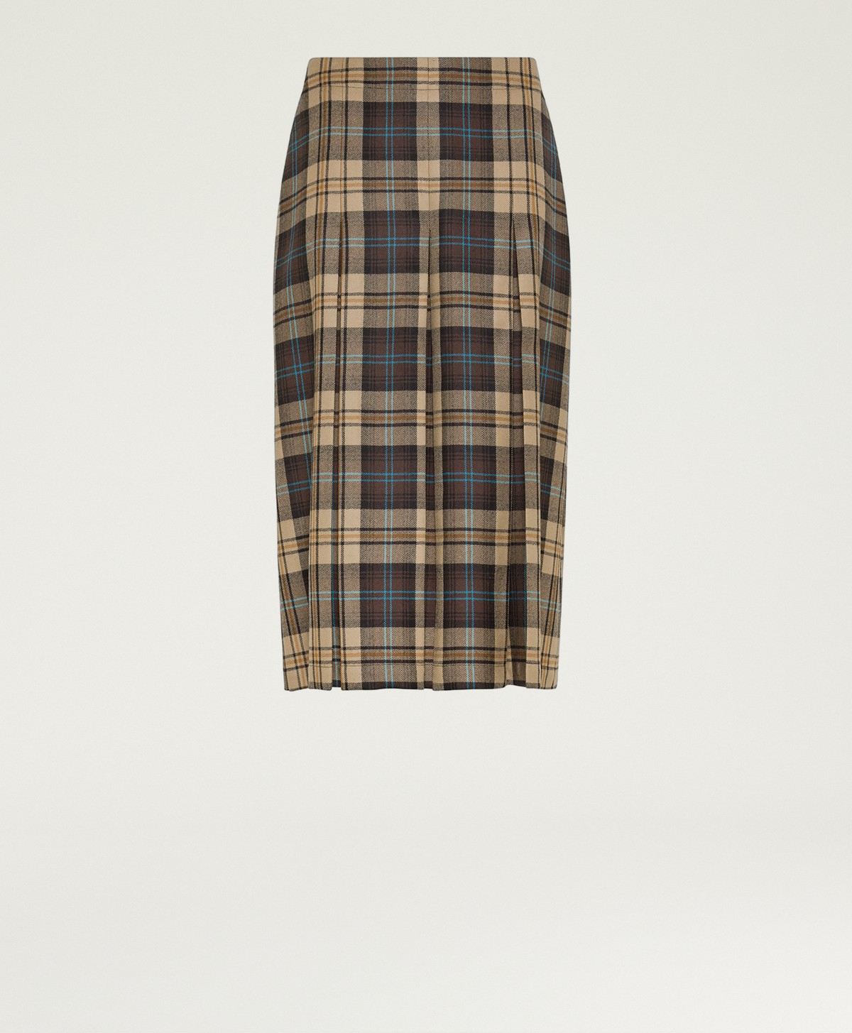 JUPE CATHERINE EN SERGÉ DE LAINE TARTAN - MULTICOLORE CHOCOLAT - Clothing - Momonì