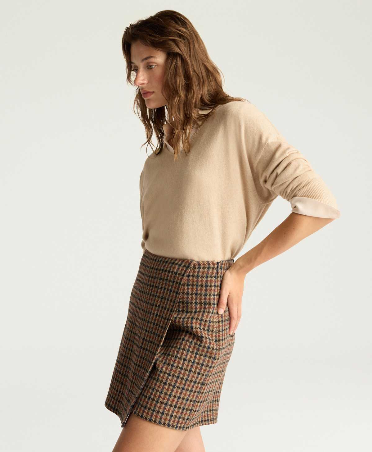 JUPE DAISY EN PANNE CARREAUX DE LAINE - MULTICOLORE - Clothing - Momonì