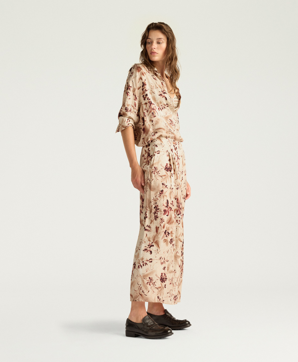 JUPE CITY EN VISCOSE JACQUARD IMPRIMÉE - MULTICOLORE BORDEAUX - Clothing - Momonì