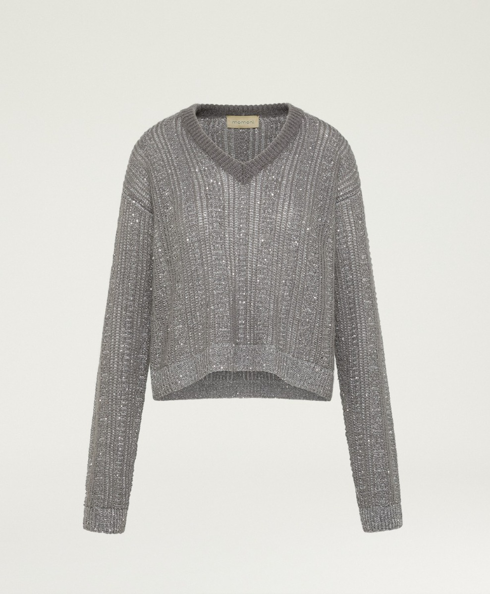 TRICOT ADA EN MOHAIR/PAILLETTES - CANON DE FUSIL - Clothing - Momonì