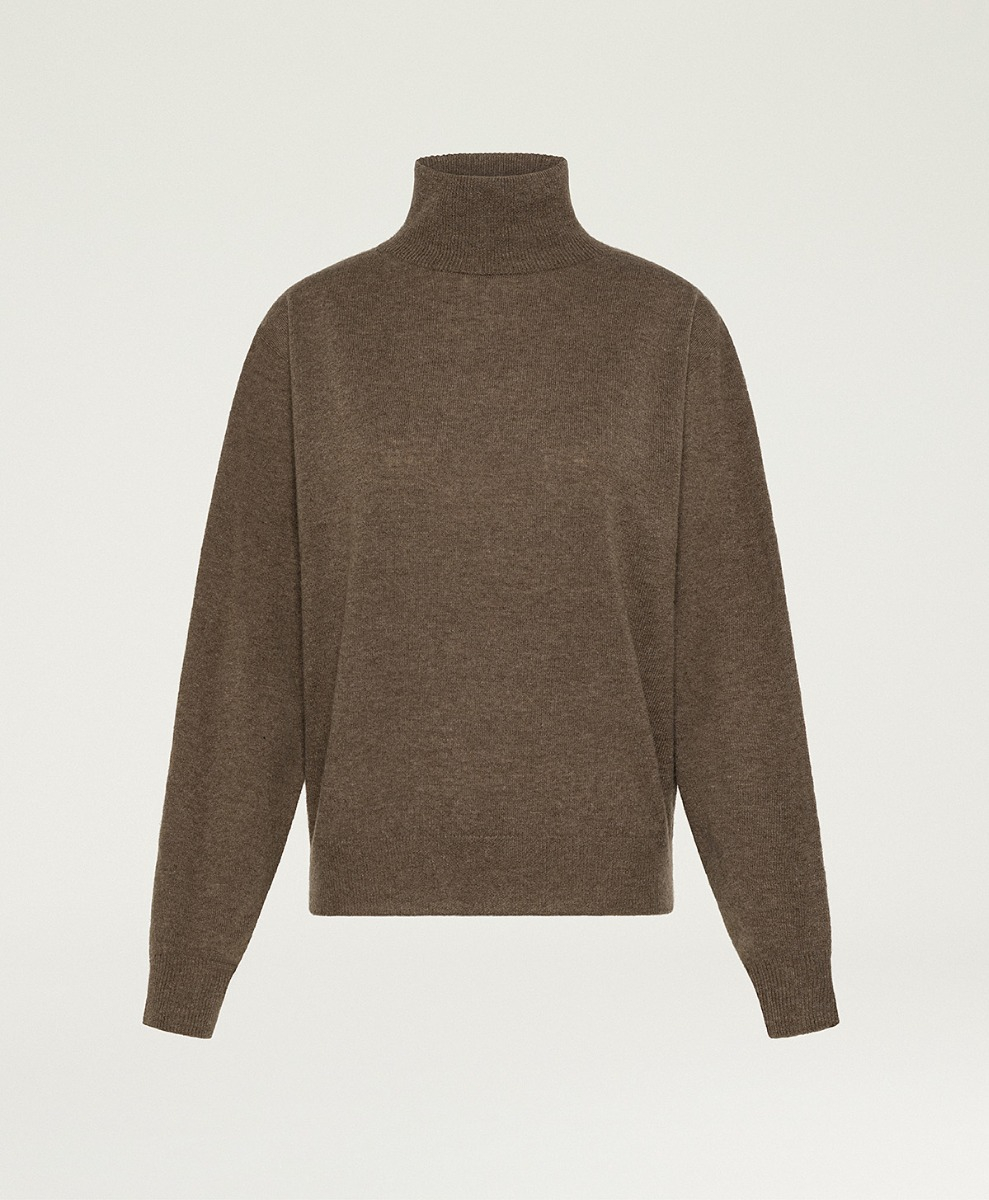 FREDA SWEATER IN WOOL/CASHMERE - BROWN MELANGE - Momonì