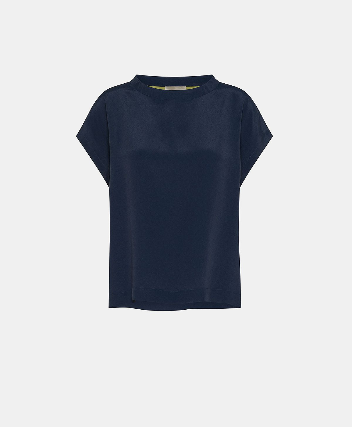 CURACAO BLOUSE IN SOLID COLOUR ACETATE/SILK - NIGHT BLUE - Clothing - Momonì