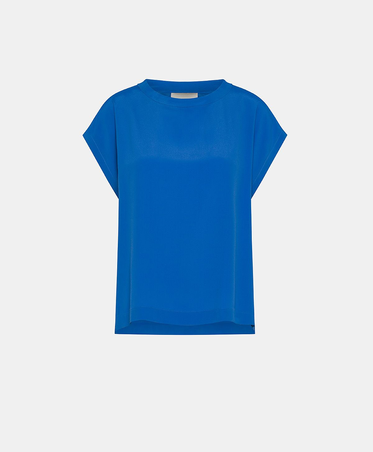 CURACAO BLOUSE IN SOLID COLOUR ACETATE/SILK - COBALT - Clothing - Momonì
