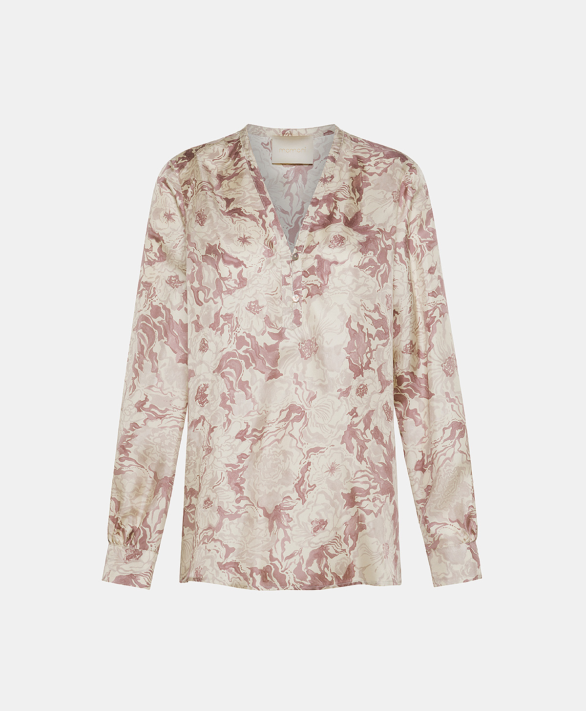 TORRET BLOUSE IN PRINTED SILK TWILL - PINK/BEIGE - Clothing - Momonì