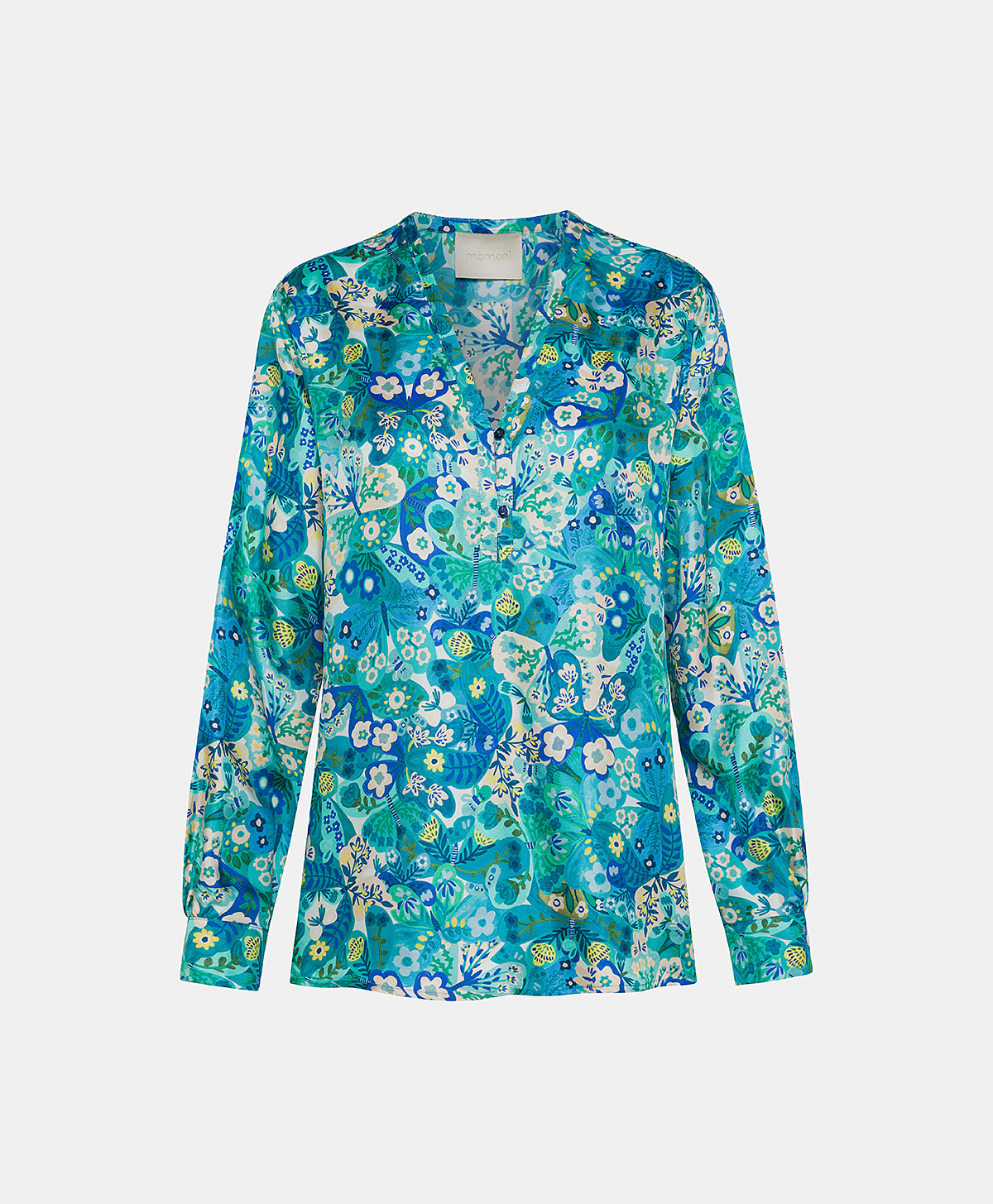 TORRET BLOUSE IN PRINTED SILK TWILL - MULTICOLOR BLUETTE - Clothing - Momonì