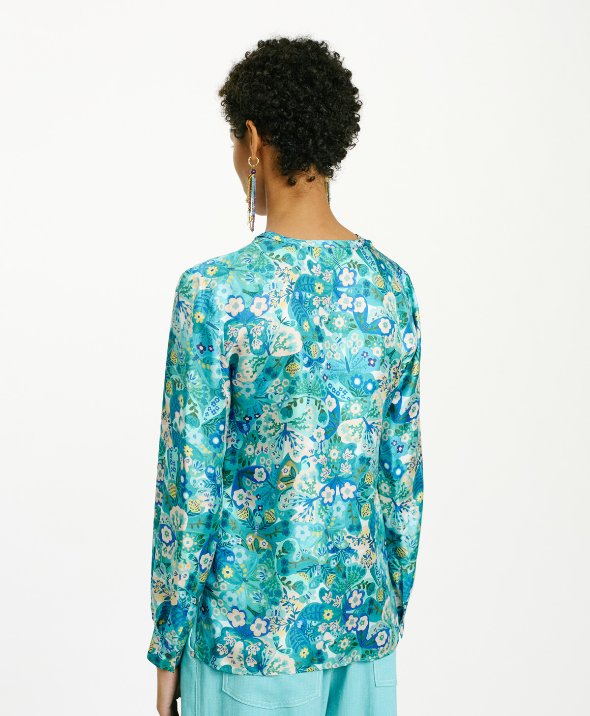TORRET BLOUSE IN PRINTED SILK TWILL - MULTICOLOR BLUETTE - Momonì