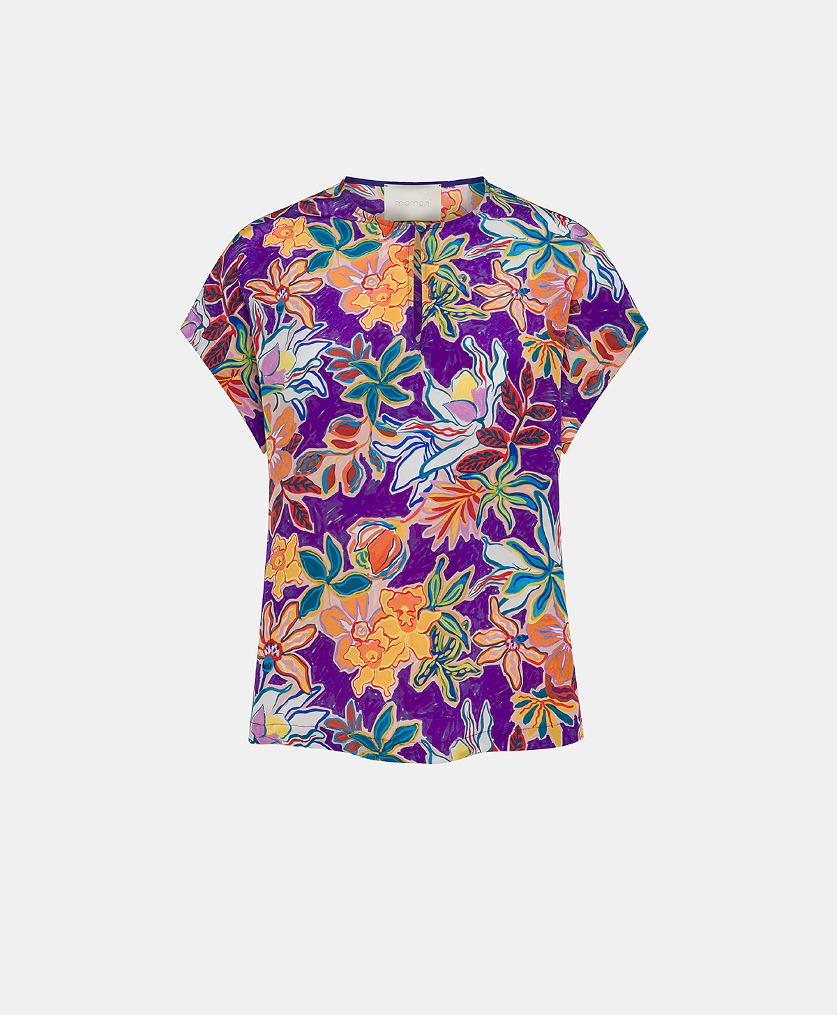 CAYENNE BLOUSE IN CREPE DE CHINE - MULTICOLOR PURPLE - Clothing - Momonì