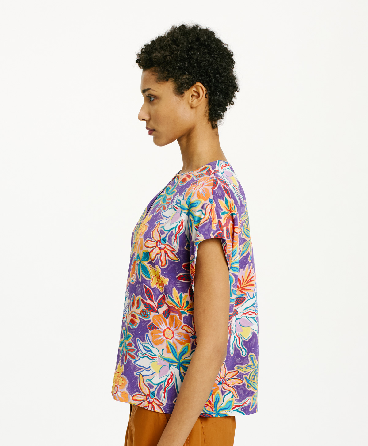 CAYENNE BLOUSE IN CREPE DE CHINE - MULTICOLOR PURPLE - Momonì