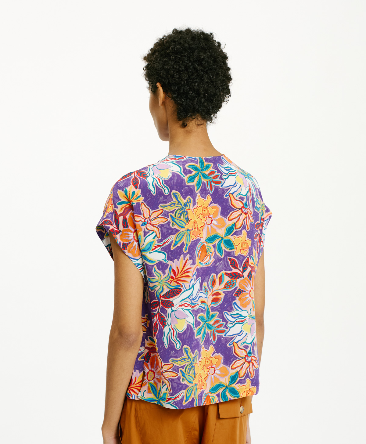 CAYENNE BLOUSE IN CREPE DE CHINE - MULTICOLOR PURPLE - Momonì