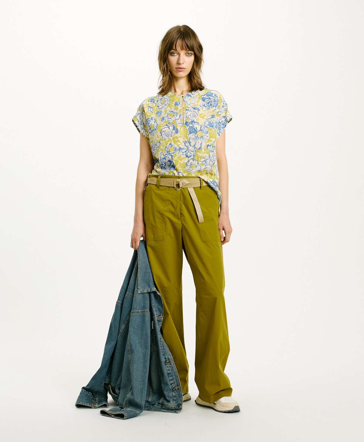 CAYENNE BLOUSE IN CREPE DE CHINE - GREEN/BLUE - Momonì