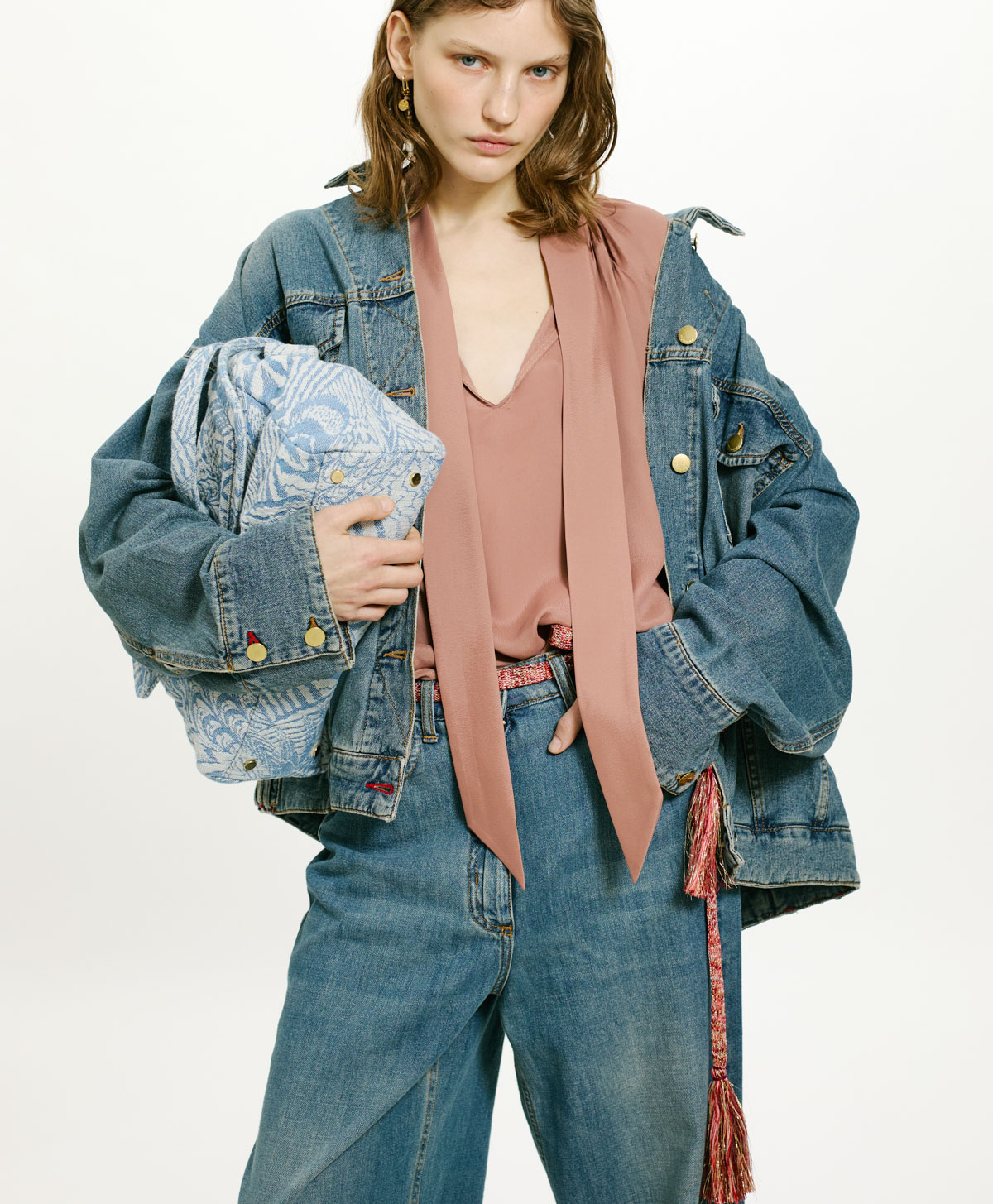 BLOUSE TABATINGA EN GEORGETTE DE VISCOSE - MAUVE - Momonì