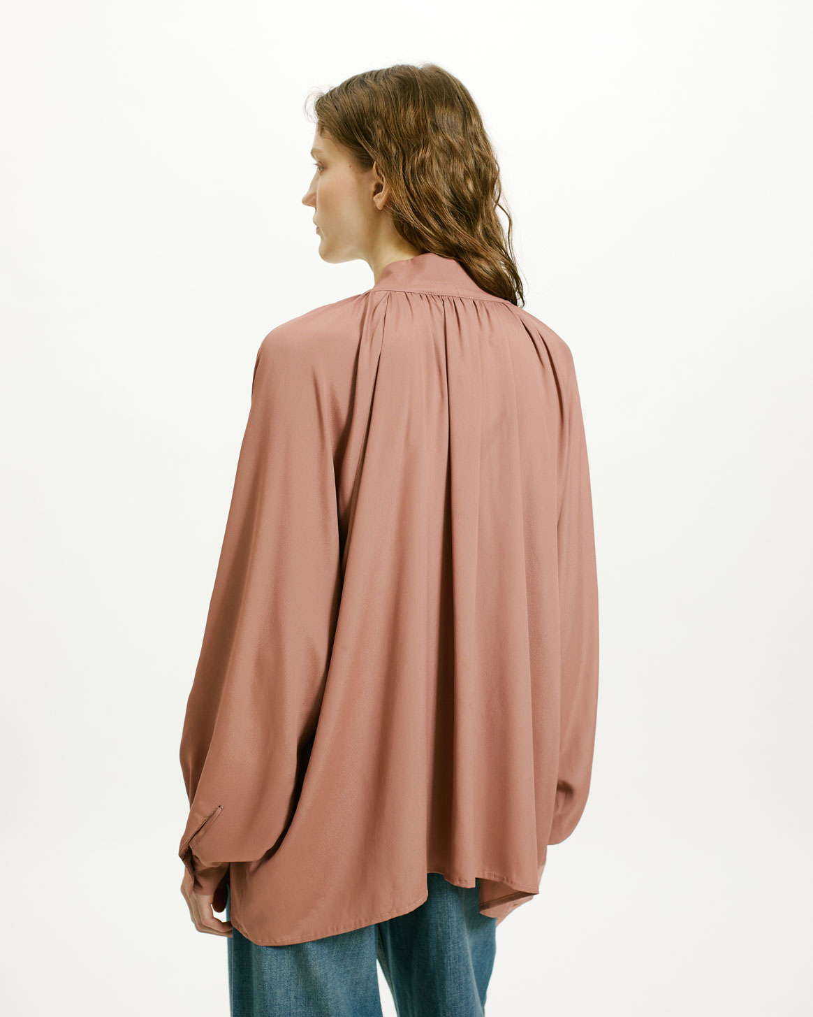 BLOUSE TABATINGA EN GEORGETTE DE VISCOSE - MAUVE - Momonì
