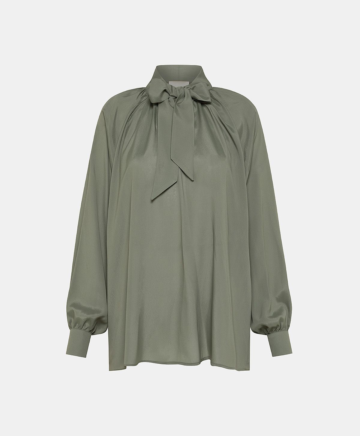 BLOUSE TABATINGA EN GEORGETTE DE VISCOSE - VERT SAGE - Clothing - Momonì