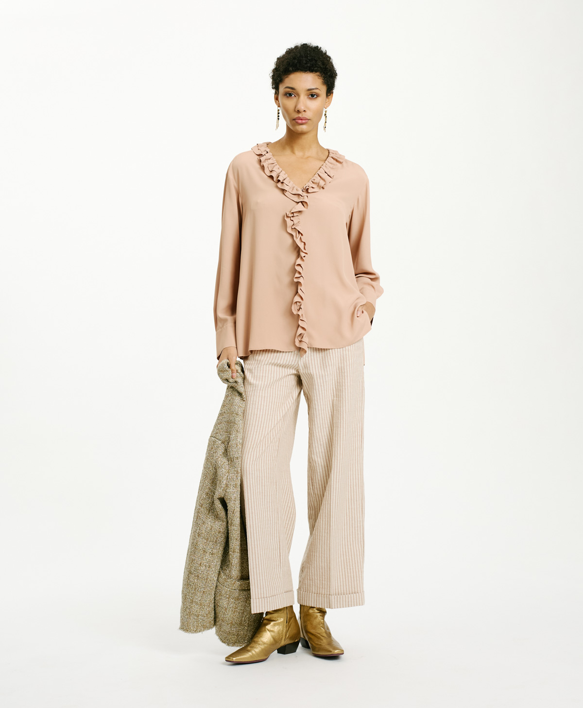 BLUSA CEDRELA IN ACETATO SETA UNITO - NUDO - Momonì