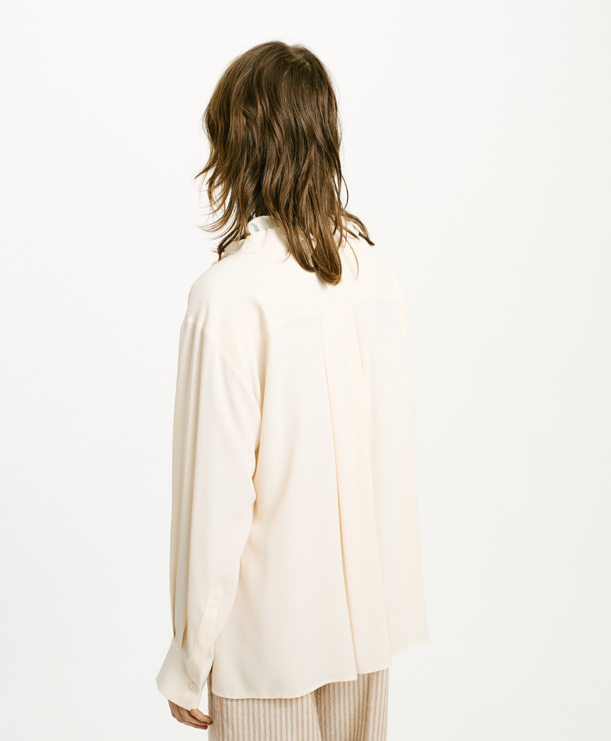 BLUSA CEDRELA IN ACETATO SETA UNITO - PANNA - Momonì