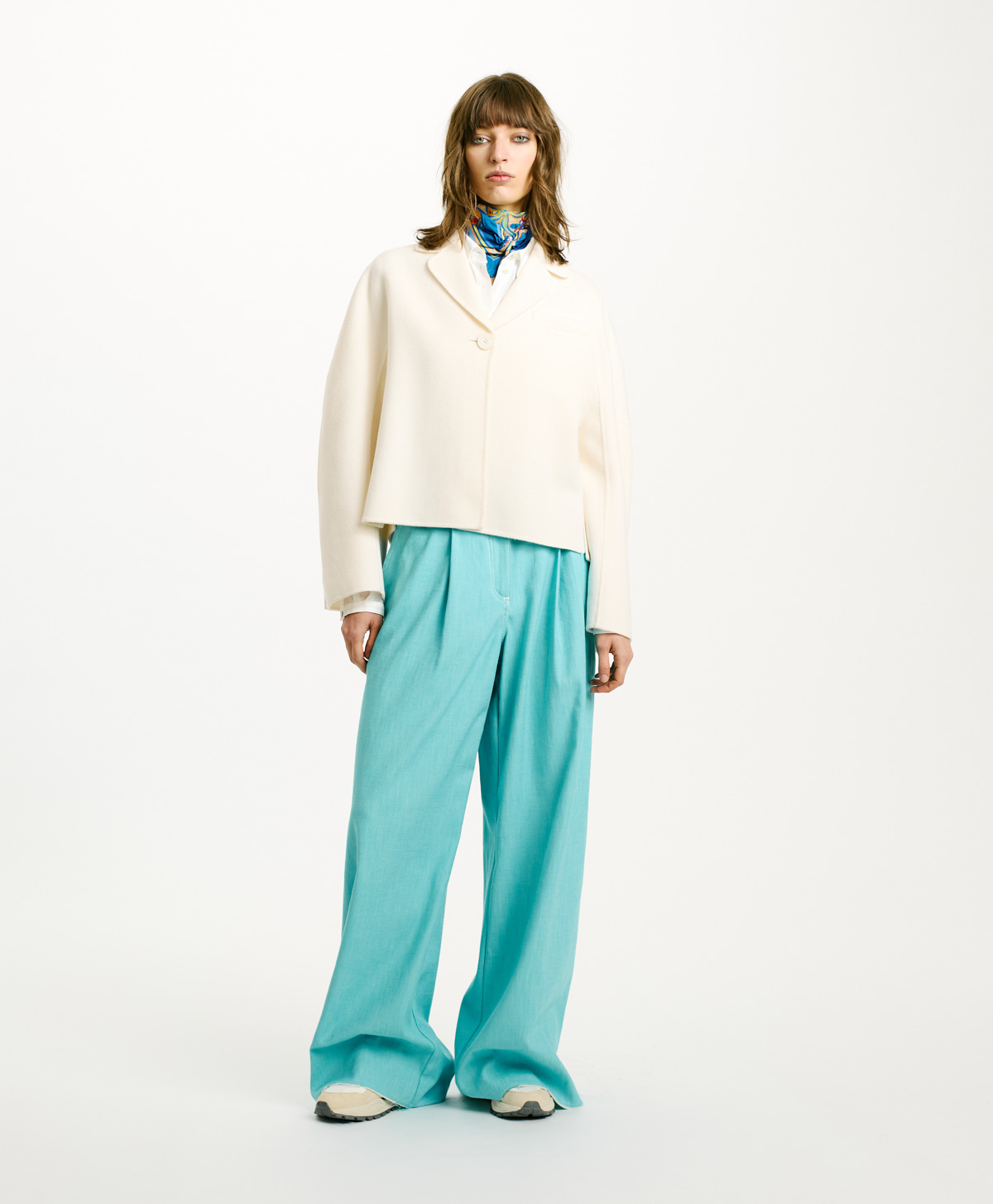 CAMUS COAT IN LIGHT DOUBLEFACE WOOL BLEND - CREAM - Momonì