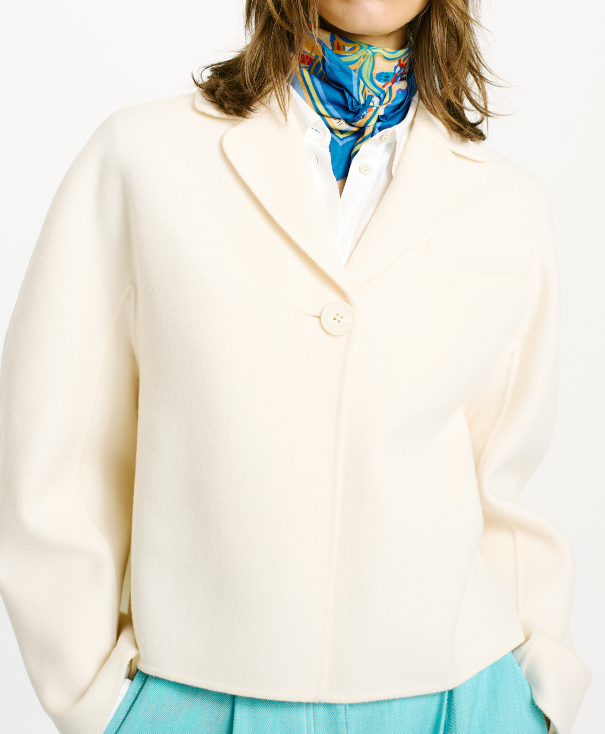 CAMUS COAT IN LIGHT DOUBLEFACE WOOL BLEND - CREAM - Momonì