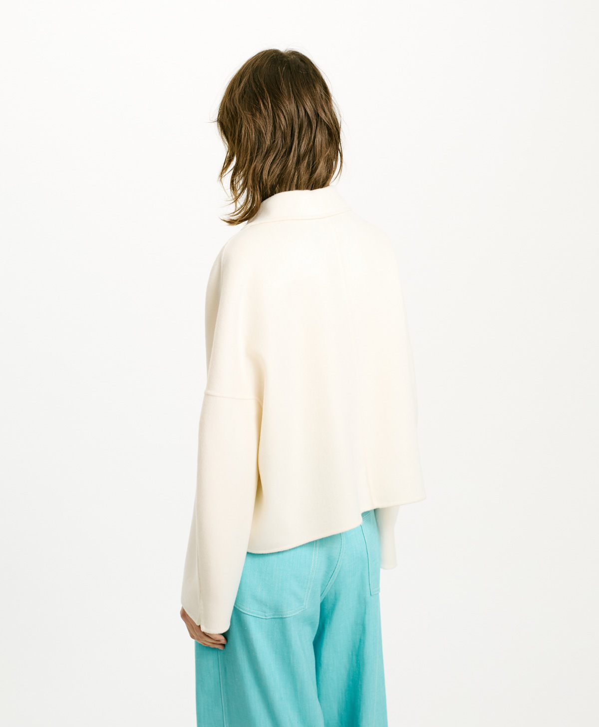 CAMUS COAT IN LIGHT DOUBLEFACE WOOL BLEND - CREAM - Momonì