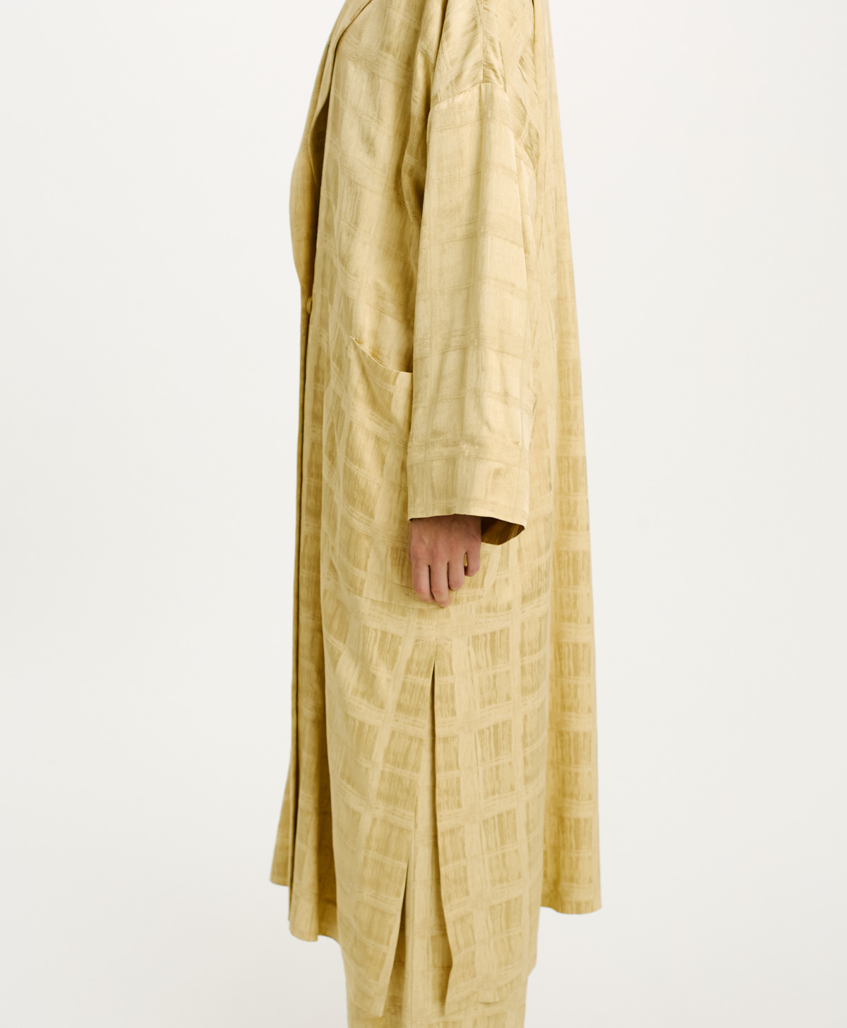 KILLA COAT IN JACQUARD VISCOSE - VANILLA - Momonì
