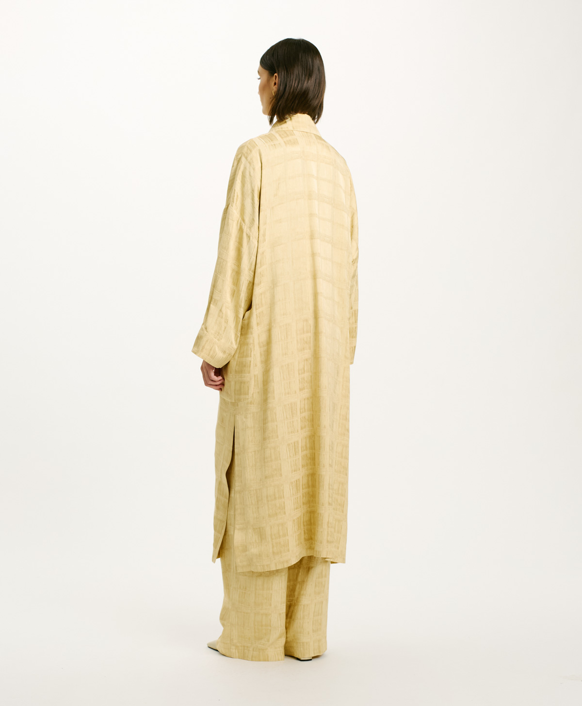 KILLA COAT IN JACQUARD VISCOSE - VANILLA - Momonì
