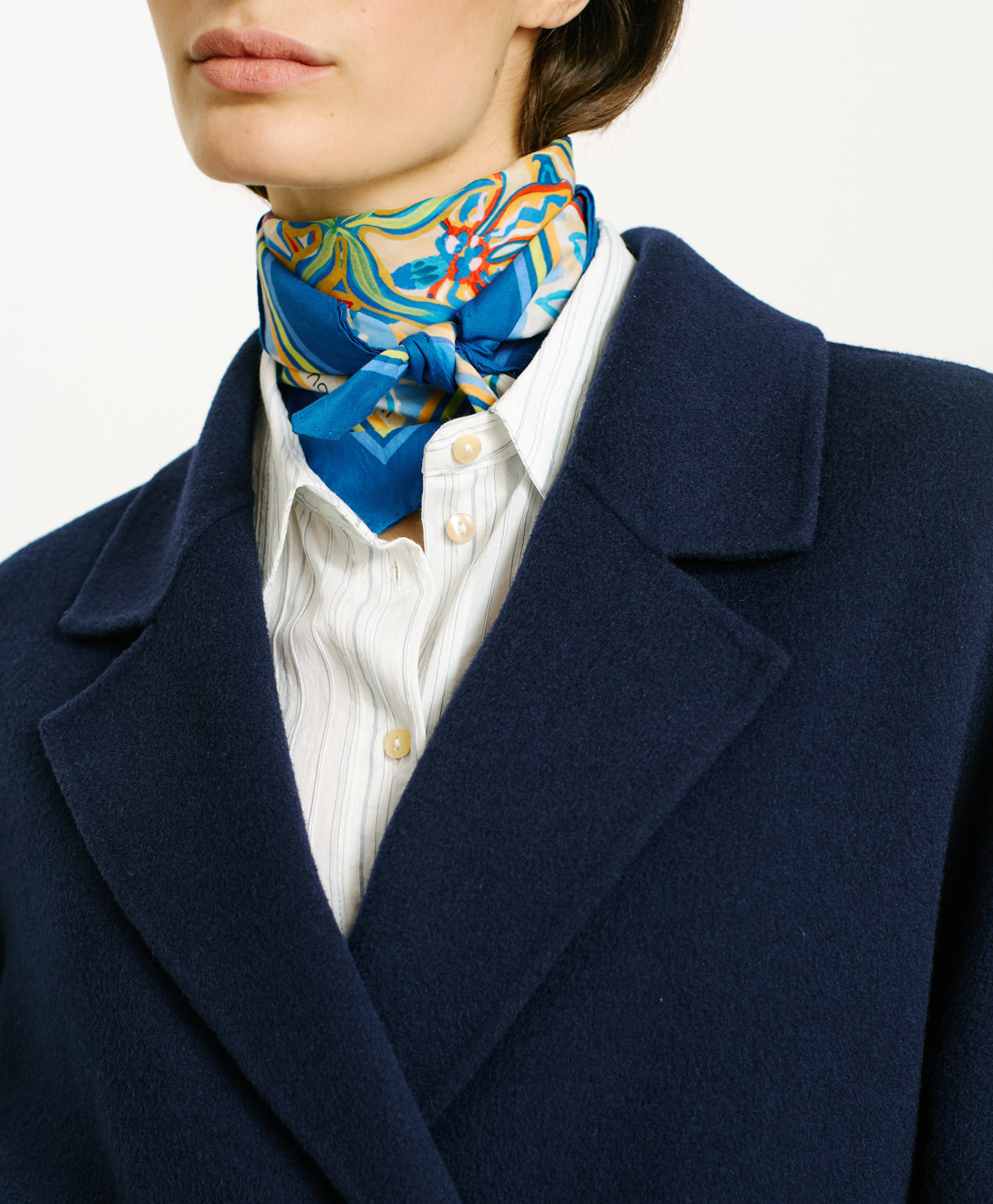 ACAI COAT IN LIGHT DOUBLEFACE WOOL BLEND - NAVY BLUE - Momonì