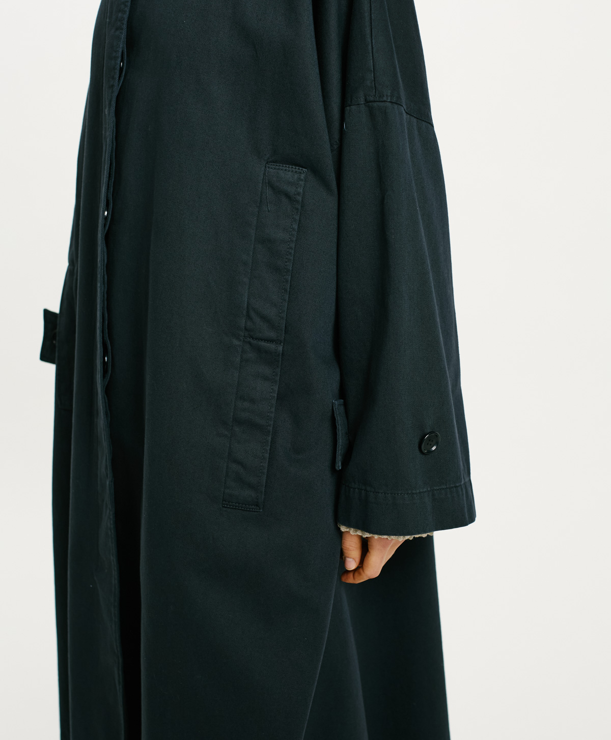 BUENOS AIRES COAT IN COTTON GABARDINE - BLUE - Momonì