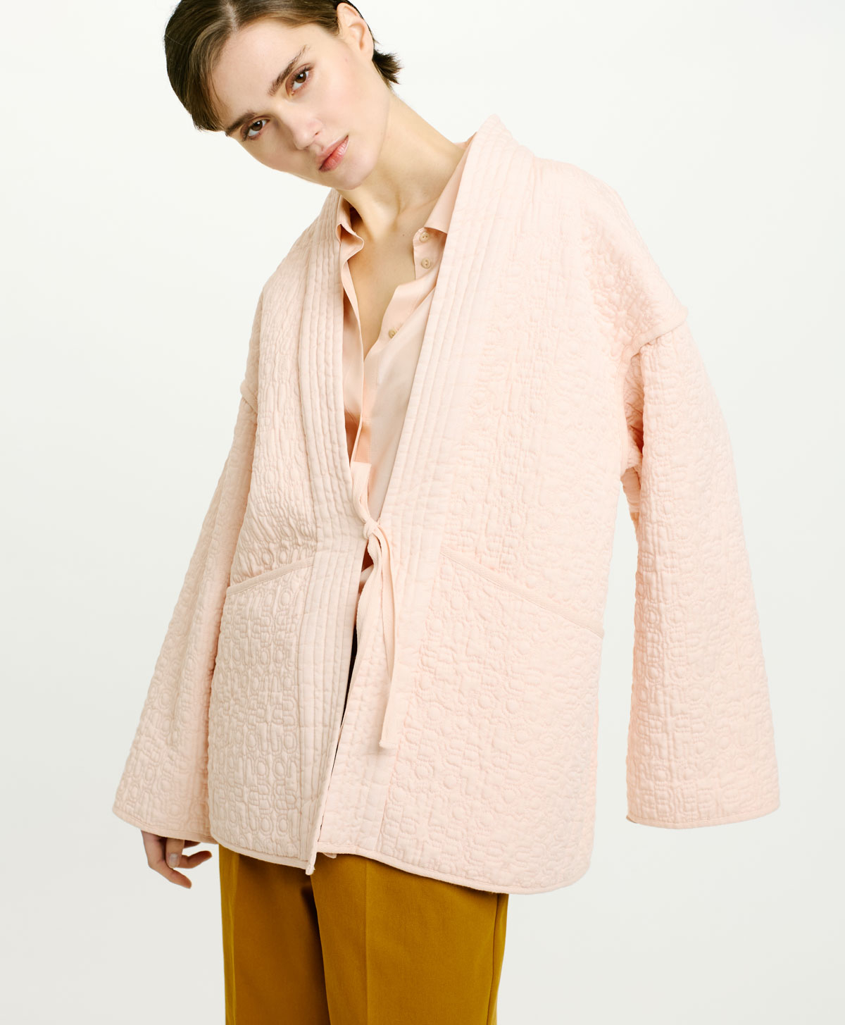 CHAYOTE COAT IN QUILTED COTTON TWILL - BLOSSOM - Momonì
