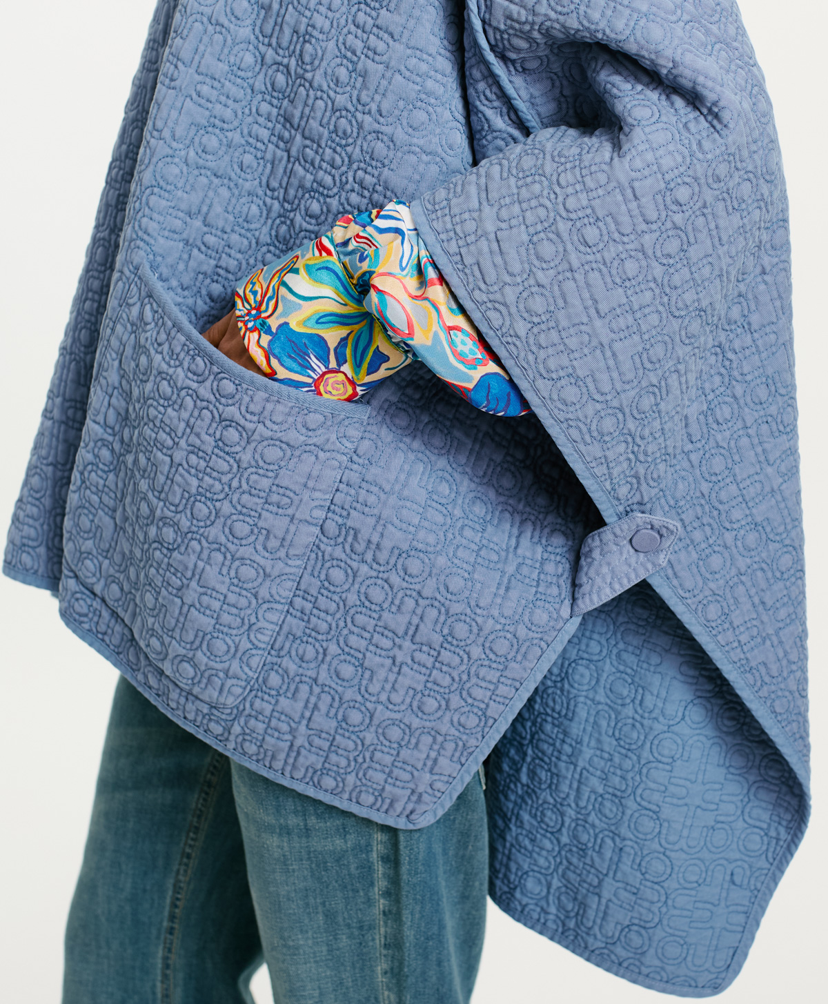 ZABANA COAT IN QUILTED LYONCELL TWILL - LIGHT BLUE - Momonì