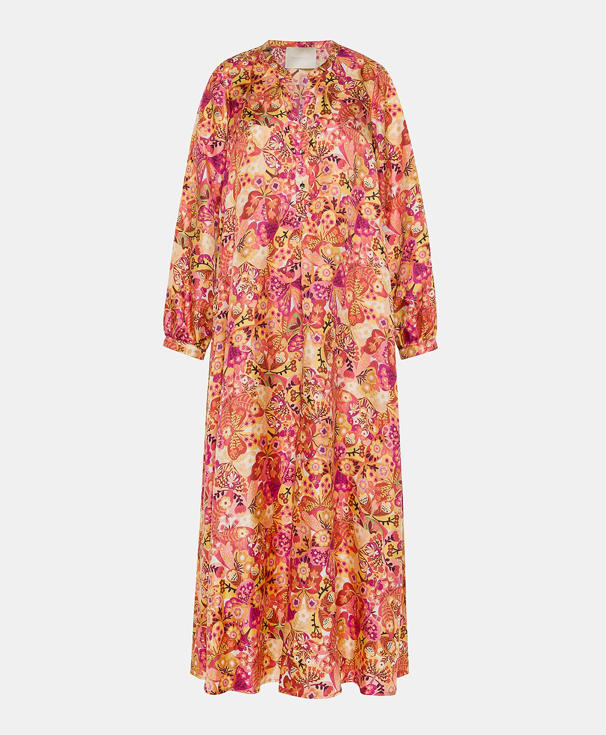 VESTITO AMEDE IN TWILL DI SETA STAMPATA - ROSA/BORDEAUX - Clothing - Momonì