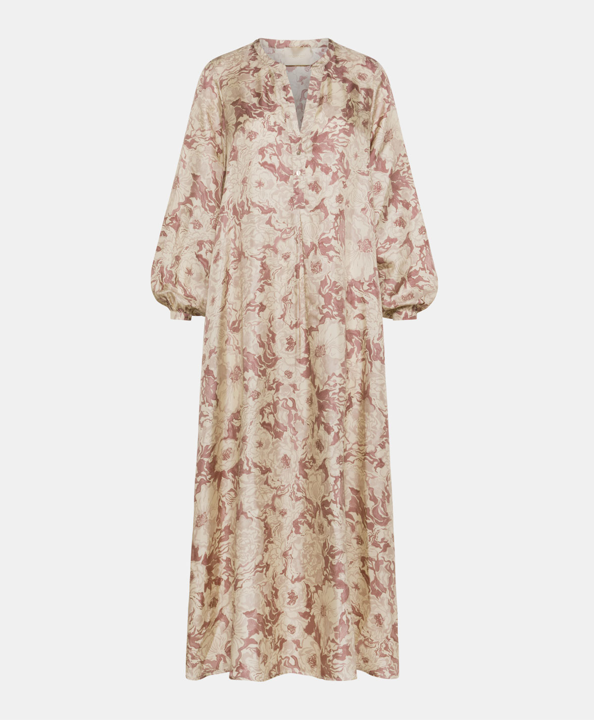 VESTITO AMEDE IN TWILL DI SETA STAMPATA - ROSA/BEIGE - Clothing - Momonì