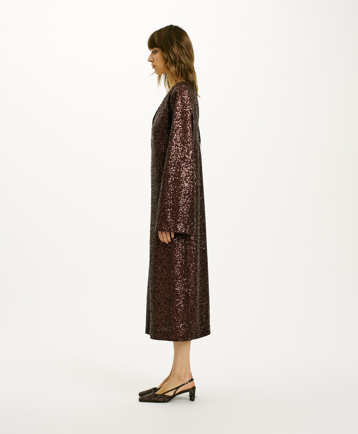 ROBE BROMELIA À PAILLETTES - CHOCOLAT - Momonì