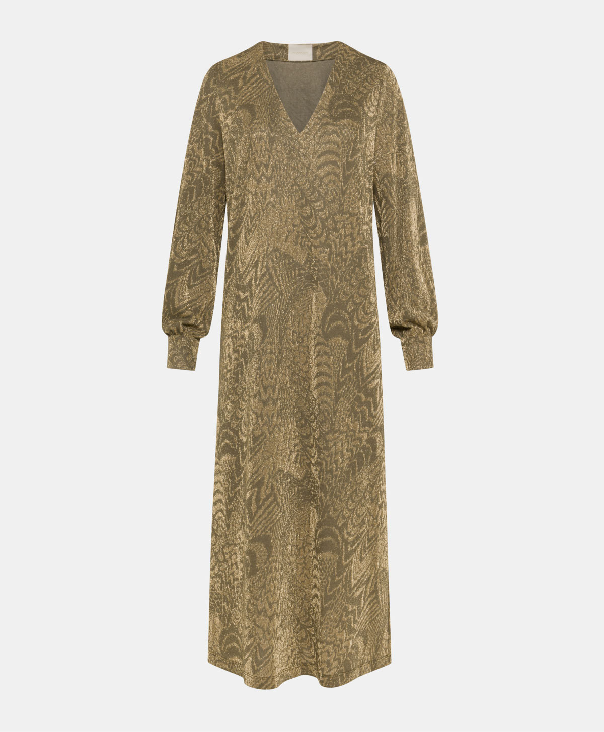 ECUADOR DRESS IN JACQUARD JERSEY WITH LUREX - MATCHA GREEN/GOLD - Momonì