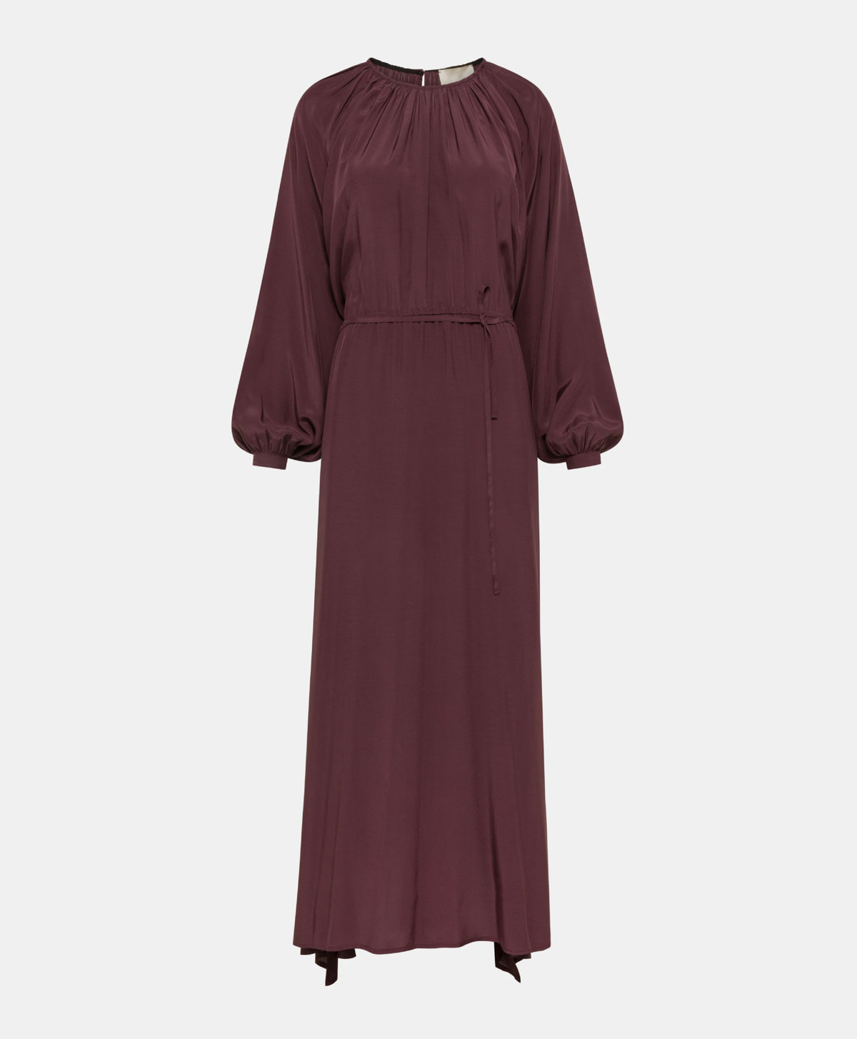 LUA DRESS IN LIGHT SPOLID COLOUR RAYON - GRAPE MUST - Clothing - Momonì