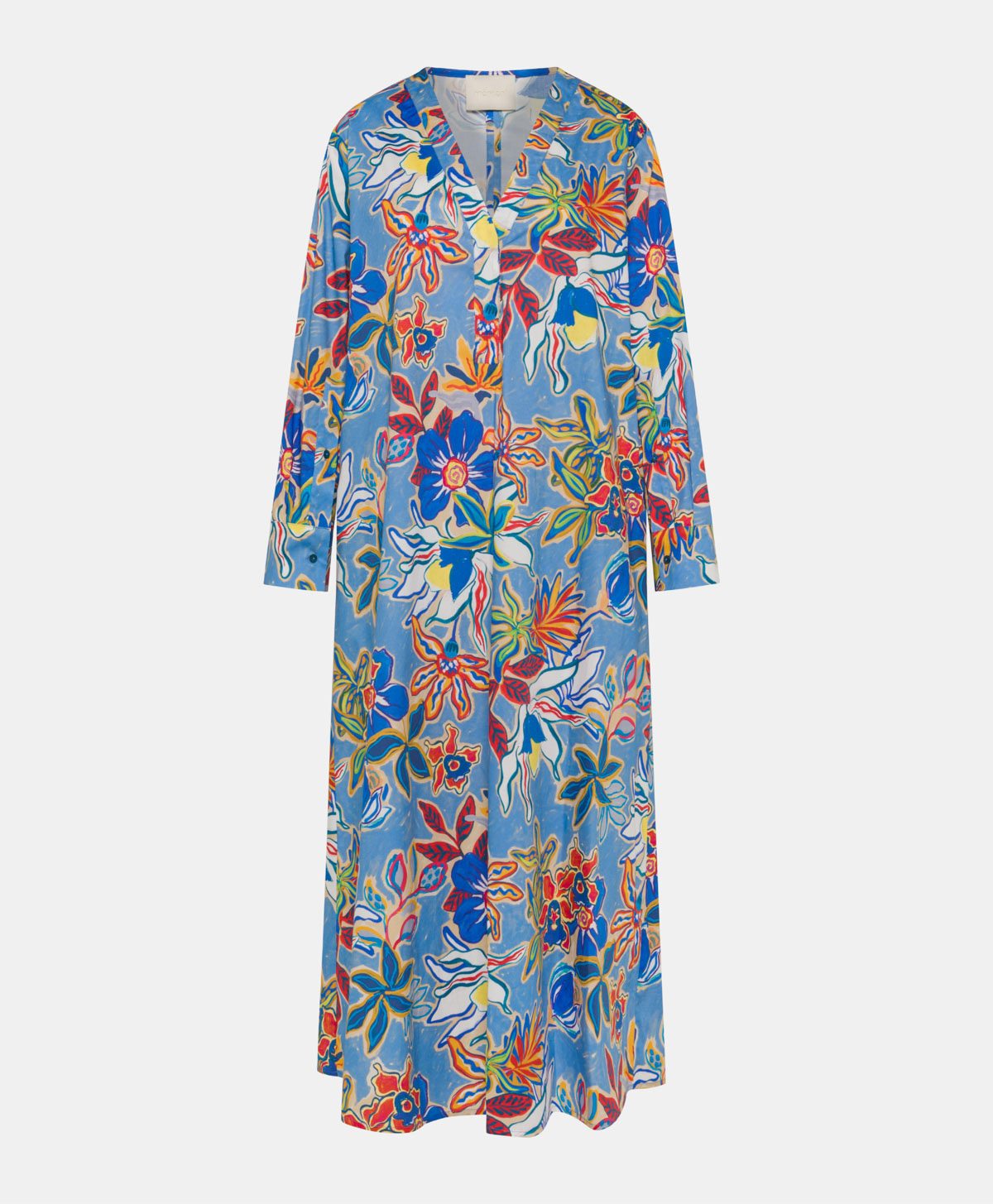 MORICHE DRESS IN STRETCH POPLIN - MULTICOLOR LIGHT BLUE - Momonì