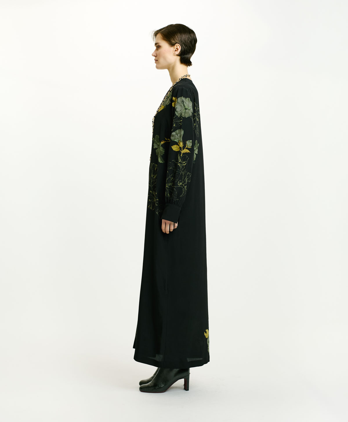 PIRI DRESS IN CREPE DE CHINE - BLACK - Momonì
