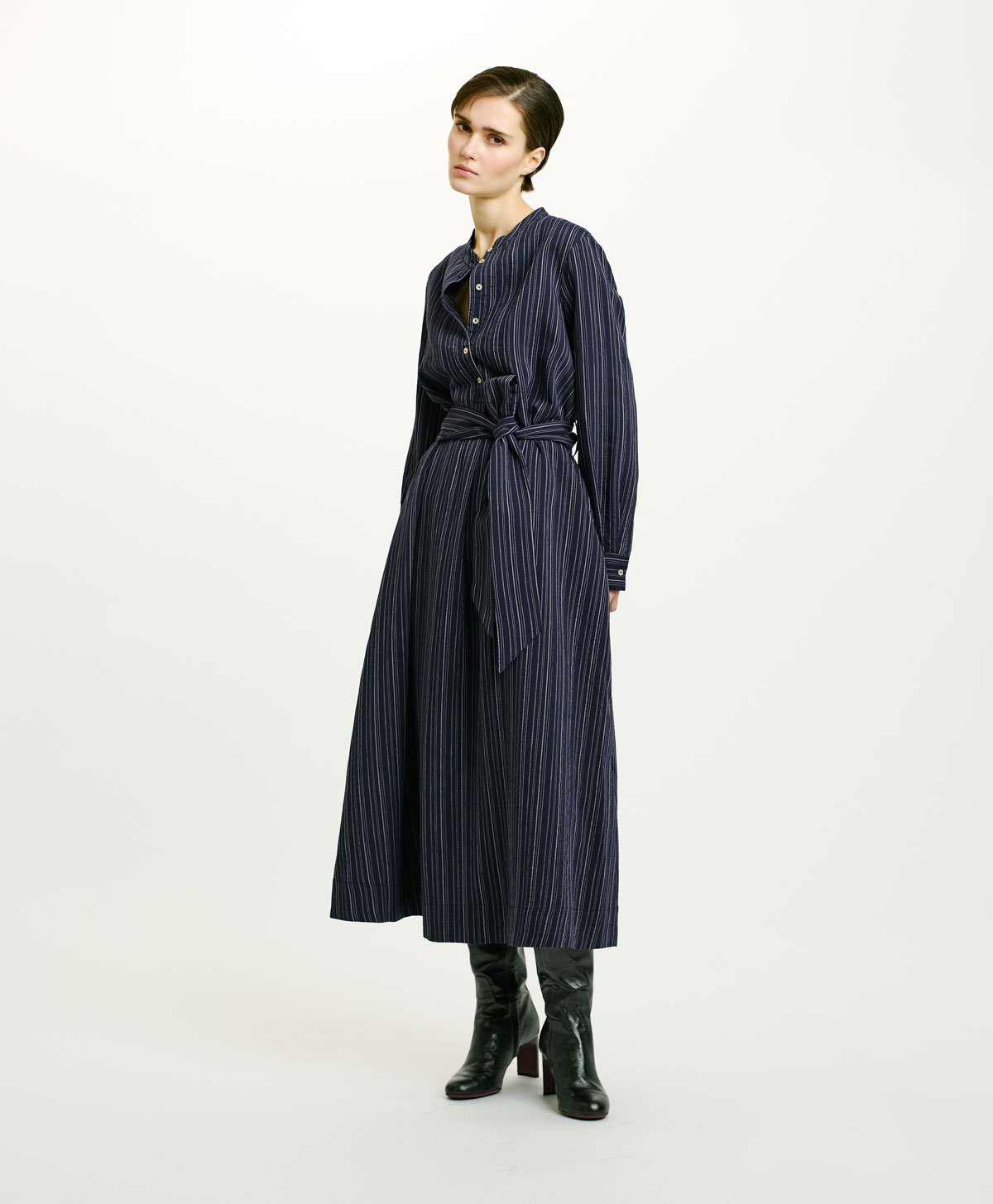 VESTITO LORINA MULTIRIGA - BLU/PANNA - Clothing - Momonì
